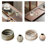 Maxbell Matcha Bowl and Whisk Rest Craft Pottery Bowl for Desktop Office Living Room Brown