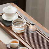 Maxbell Matcha Bowl and Whisk Rest Craft Pottery Bowl for Desktop Office Living Room White