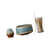 Maxbell Matcha Whisk Set Portable Matcha Set for Tea Lover Tea Preparation Tea House Blue Coffee Crinkle