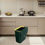 Maxbell Kitchen Compost Bin Dustbin Slim Garbage Can for Counter Top Bedroom Cabinet Green