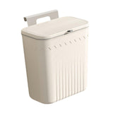 Maxbell Kitchen Compost Bin Dustbin Slim Garbage Can for Counter Top Bedroom Cabinet Creamy White