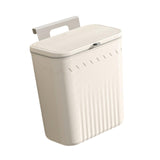 Maxbell Kitchen Compost Bin Dustbin Slim Garbage Can for Counter Top Bedroom Cabinet Creamy White