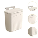 Maxbell Kitchen Compost Bin Dustbin Slim Garbage Can for Counter Top Bedroom Cabinet Creamy White