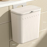 Maxbell Kitchen Compost Bin Dustbin Slim Garbage Can for Counter Top Bedroom Cabinet Creamy White