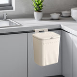 Maxbell Kitchen Compost Bin Dustbin Slim Garbage Can for Counter Top Bedroom Cabinet Creamy White