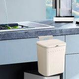 Maxbell Kitchen Compost Bin Dustbin Slim Garbage Can for Counter Top Bedroom Cabinet Creamy White