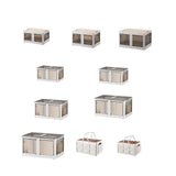 Maxbell Camping Storage Box Foldable Outdoor Bin for Picnic Home Sorting Living Room Wood Lid L