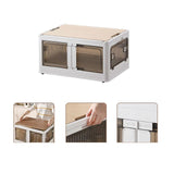 Maxbell Camping Storage Box Foldable Outdoor Bin for Picnic Home Sorting Living Room Wood Lid L