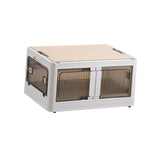 Maxbell Camping Storage Box Foldable Outdoor Bin for Picnic Home Sorting Living Room Wood Lid L