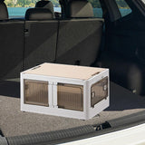 Maxbell Camping Storage Box Foldable Outdoor Bin for Picnic Home Sorting Living Room Wood Lid L
