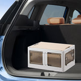 Maxbell Camping Storage Box Foldable Outdoor Bin for Picnic Home Sorting Living Room Wood Lid L