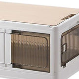 Maxbell Camping Storage Box Foldable Outdoor Bin for Picnic Home Sorting Living Room Wood Lid L