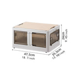 Maxbell Camping Storage Box Foldable Outdoor Bin for Picnic Home Sorting Living Room Wood Lid L