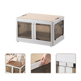 Maxbell Camping Storage Box Foldable Outdoor Bin for Picnic Home Sorting Living Room Wood Lid XL