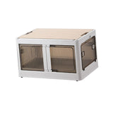 Maxbell Camping Storage Box Foldable Outdoor Bin for Picnic Home Sorting Living Room Wood Lid XL