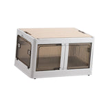 Maxbell Camping Storage Box Foldable Outdoor Bin for Picnic Home Sorting Living Room Wood Lid XL