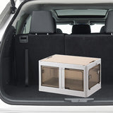 Maxbell Camping Storage Box Foldable Outdoor Bin for Picnic Home Sorting Living Room Wood Lid XL