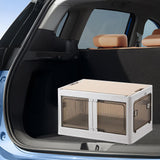 Maxbell Camping Storage Box Foldable Outdoor Bin for Picnic Home Sorting Living Room Wood Lid XL