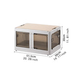 Maxbell Camping Storage Box Foldable Outdoor Bin for Picnic Home Sorting Living Room Wood Lid XL
