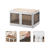 Maxbell Camping Storage Box Foldable Outdoor Bin for Picnic Home Sorting Living Room Wood Lid XXL