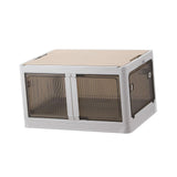 Maxbell Camping Storage Box Foldable Outdoor Bin for Picnic Home Sorting Living Room Wood Lid XXL