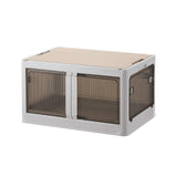 Maxbell Camping Storage Box Foldable Outdoor Bin for Picnic Home Sorting Living Room Wood Lid XXL