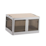 Maxbell Camping Storage Box Foldable Outdoor Bin for Picnic Home Sorting Living Room Wood Lid XXL