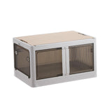 Maxbell Camping Storage Box Foldable Outdoor Bin for Picnic Home Sorting Living Room Wood Lid XXL
