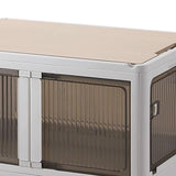Maxbell Camping Storage Box Foldable Outdoor Bin for Picnic Home Sorting Living Room Wood Lid XXL