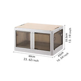 Maxbell Camping Storage Box Foldable Outdoor Bin for Picnic Home Sorting Living Room Wood Lid XXL