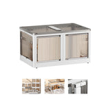 Maxbell Camping Storage Box Foldable Outdoor Bin for Picnic Home Sorting Living Room Clear Lid XL