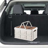 Maxbell Camping Storage Box Foldable Outdoor Bin for Picnic Home Sorting Living Room Wood Lid Portable S