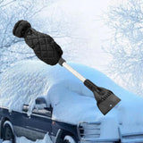 Maxbell Retractable Car Windshield Ice Scraper with Glove  for Winter Black Glove