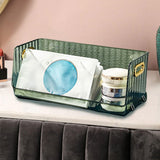 Maxbell Multipurpose Display Case Stackable Space Saving for Closet Shelf Countertop Green Large