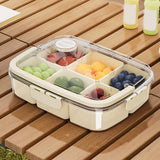 Maxbell Portable Food Serving Tray with Lid Good Sealing for Camping Multifunctional Style A