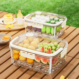 Maxbell Portable Food Serving Tray with Lid Good Sealing for Camping Multifunctional Style C