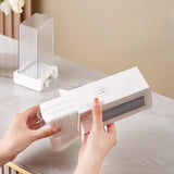 Maxbell Cotton Pad Dispenser Cosmetic Cotton Pad Storage Box for Bathroom Countertop Clear and White