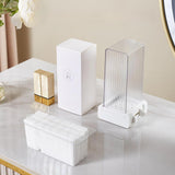 Maxbell Cotton Pad Dispenser Cosmetic Cotton Pad Storage Box for Bathroom Countertop Clear and White