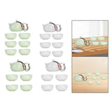 Maxbell Travel Tea Set Practical with Case Ceramic Teapot for Camping Office Outdoor Green 6 Cups