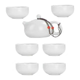 Maxbell Travel Tea Set Practical with Case Ceramic Teapot for Camping Office Outdoor White 6 Cups