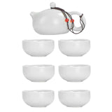 Maxbell Travel Tea Set Practical with Case Ceramic Teapot for Camping Office Outdoor White 6 Cups