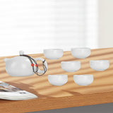 Maxbell Travel Tea Set Practical with Case Ceramic Teapot for Camping Office Outdoor White 6 Cups