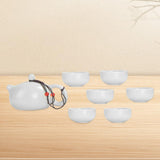 Maxbell Travel Tea Set Practical with Case Ceramic Teapot for Camping Office Outdoor White 6 Cups