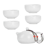 Maxbell Travel Tea Set Practical with Case Ceramic Teapot for Camping Office Outdoor Green 4 Cups