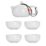 Maxbell Travel Tea Set Practical with Case Ceramic Teapot for Camping Office Outdoor Green 4 Cups