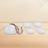 Maxbell Travel Tea Set Practical with Case Ceramic Teapot for Camping Office Outdoor Green 4 Cups