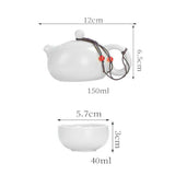 Maxbell Travel Tea Set Practical with Case Ceramic Teapot for Camping Office Outdoor Green 4 Cups