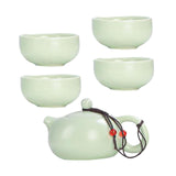 Maxbell Travel Tea Set Practical with Case Ceramic Teapot for Camping Office Outdoor White 4 Cups