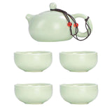Maxbell Travel Tea Set Practical with Case Ceramic Teapot for Camping Office Outdoor White 4 Cups
