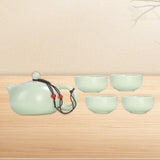 Maxbell Travel Tea Set Practical with Case Ceramic Teapot for Camping Office Outdoor White 4 Cups